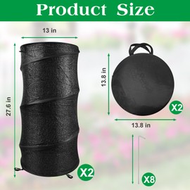 1Pack Pop up Plant Shade Tent Plant Protectors from Insect Animal Garden Sunshade Cloth Net 80% UV Resisitant Sunblock Net with Stakes & Zipper Easy Setup for Mini Vegetable Flower Crop 13"D * 27.6"H