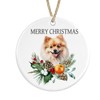 Pomeranian Ceramic Ornament Merry Christmas, Christmas Tree Bauble Decoration