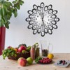 European Style Flower Clock Iron Art Battery Operated Mute Easy