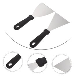 ABOOFAN 2Pcs Stainless Steel Cooking Spatulas Ergonomic Non Skid Kitchen Turner for Grilling Frying and Stirring Griddle Accessories