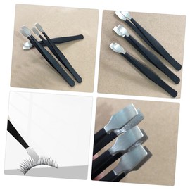 DOITOOL 3pcs Stainless Steel Eyelash Tweezers Precision Craft and Jewelry Tweezers Durable Duckbill Design for Easy Application of False Lashes Lightweight and Practical Tool