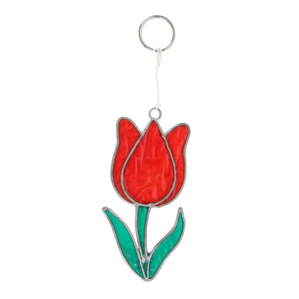Handcrafted British Flora Tulip Suncatcher - Natural Elegance Window Decoration and Glass Art Piece for Your Home Decor from Bali