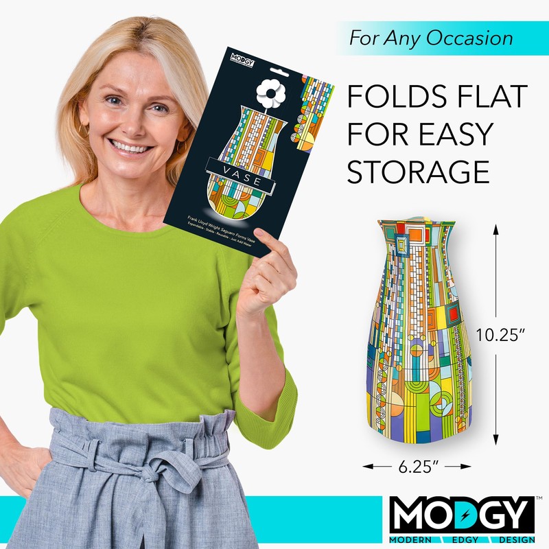 MODGY Expandable Flower Vase, Plastic Decorative Modern Foldable Printed Vases
