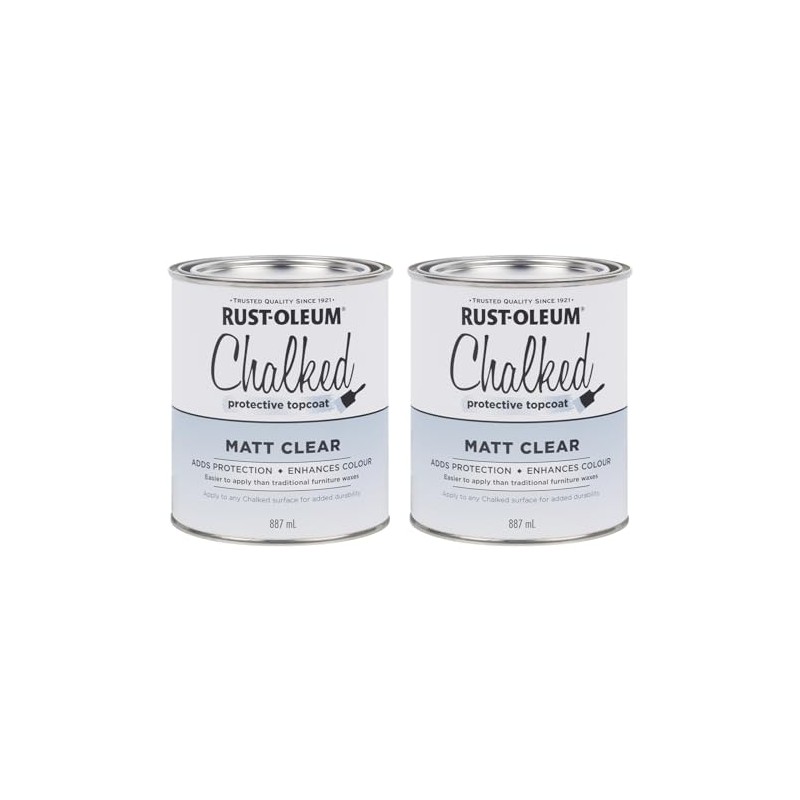 Rust-Oleum Chalked Protective Topcoat, Clear, 887 ml (Pack of 2)