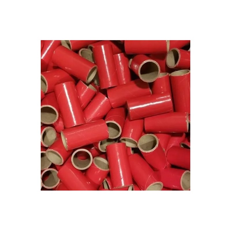 25pc 1" x 2.5" red firework kraft tube with paper