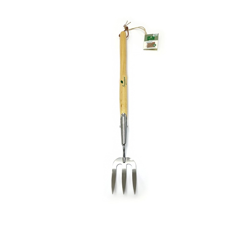 Greenman Mid Handle Stainless Steel Weed Fork Ash Handled 28"
