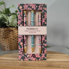GBCC Three Pen Set - Pink Floral Design by Morris & Co - WMS0019