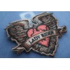 Ivamis Gothic Heart and Wings Lady Rider Patch - 3x2.75