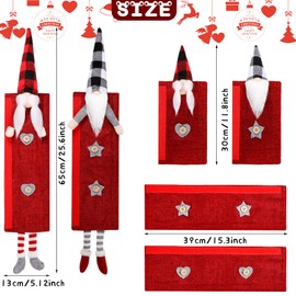 Honeydak Gnome Christmas Refrigerator Protector Handle Covers Set of 6, Cute Gnome Kitchen Appliance Handle Covers Swedish Christmas Decorations for Microwave Oven Dishwasher Fridge Door New Year