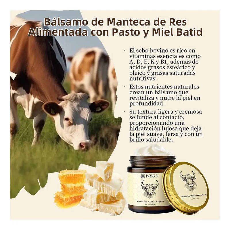 Weud Crema Sebo Res Cara Bovino Manteca Vaca Tallow Bálsamo
