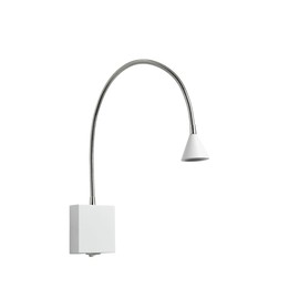 LUCIDE Bedside lamp, Metal, Integrated LED, 3 W, White, Chrome