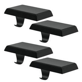 Mulbozy Christmas Stocking Holder for Mantle Set of 4, Black Christmas Stocking Hanger with Hook, Non-Slip Heavy Stocking Holders for Christmas Fireplace Mantel Decoration