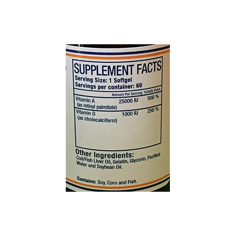 Pure Herbs, Ltd. Vitamin A & D Capsules (60 caps)
