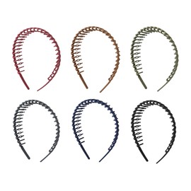 Folora 6-Pack Non-Slip Grip Plastic Headbands for Women & Girls, Multi-Color Hair Bands for Workout, Washing Face, Daily Use (Fits All Hair Types)