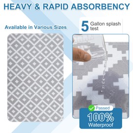 OUTCREATOR® Washable Bed Pads 34" x 76" (Pack of 2), Incontinence Mattress Protector, Anti-Slip Waterproof Underpads for Adults Kids Elderly Pets, Absorbency & Reusable Bedwetting Pads (Gray Geometry)