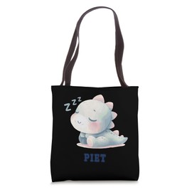 Piet Baby Sleeping Dino Baby Boy Name Tote Bag