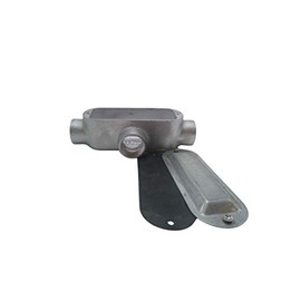 COREX 1-1/4" T Format Threaded Rigid Conduit Body with Steel Cover and Neoprene Gasket - Malleable Iron - 1-Pack