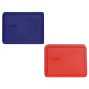 Pyrex 7211-PC 6-Cup (1) Navy Blue and (1) Poppy Red