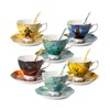 BTaT Porcelain Tea Cup Set - 6 Pieces, Includes Spoons,