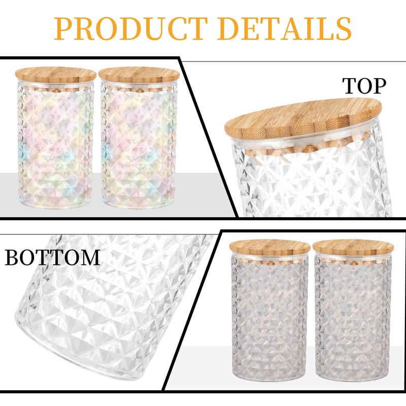 1200ML/42OZ Acrylic Bath Salt Jar with Wooden Scoop Bath Salt