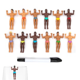 NPW Drinking Buddies - Marcadores de bebida para copa de vino personalizables, incluye bolígrafo de punta fina, despedida de soltera, noches de niñas, reuniones familiares y más, regalos novedosos (12