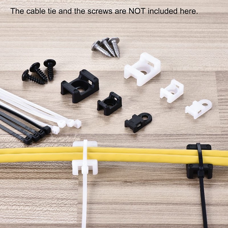 sourcing map Pack of 60 Cable Ties Base Saddle Wire