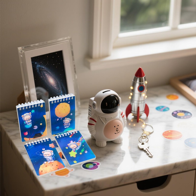YIHUANYIFA 4pcs Small Notebooks Pocket Top Bound Spiral Panda Notepads