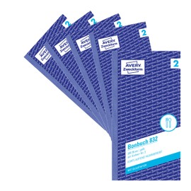 Avery Zweckform 832-5 Voucher Book 105 x 198 mm 300 Vouchers Pack of 5 Yellow