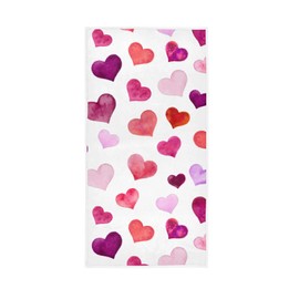 senya Valentine's Day Hand Towels, Hearts Valentine's Day Highly Absorbent Hand Towels for Bathroom, 30x15in