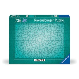 Ravensburger 12000189 - Krypt Metallic Mint - 736 pieces jigsaw puzzle – Puzzle for adults and kids age 14 years up, monochrome puzzle, difficult puzzle