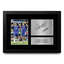 HWC Trading FR A4 John Terry & Frank Lampard Gifts Printed Signed Autograph Picture for Football Fans and Supporters - A4 Framed