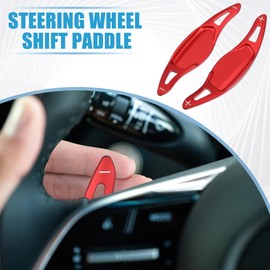 A ABSOPRO Steering Wheel Shift Paddle Cover Shifter Extension for Kia 2018-2022 Aluminum Alloy Red (Set of 2)