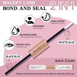 MAGEFY Pestañas Postizas Mixtas C Curl Suave y Ligero Kit de Extensión de Pestañas DIY en Casa con Pegamento y Pinzas(9-16mm 10P)