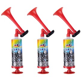 BbiuRer Pack of 3 Air Horn, Signal Horn with Pump, Compressed Air Fanfare, Handheld Pneumatic Horn for Football Fans, Birthday Parties and Ship Safety Signals