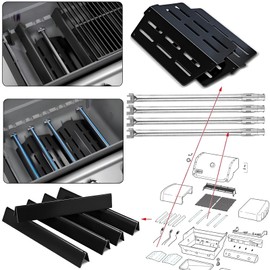 RESTTIME Genesis E-330 Grill 4 Burner 62752Flavorizer Bars 65505 Heat Deflectors Replacement Parts for Weber Genesis GrillParts 300 Series