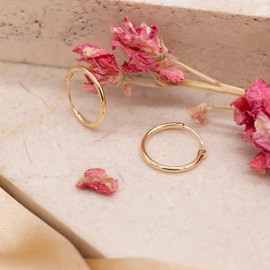 Carissima Gold Children's 9 ct Yellow Gold 1.2 mm Sleeper Hoop Earrings, 13 mm