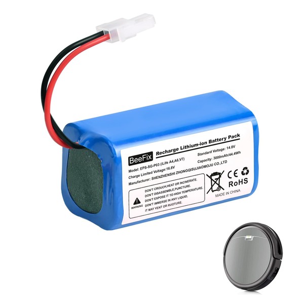 BeeFix Replacement Battery for ILIFE A4S, A4S pro, A6, A7,