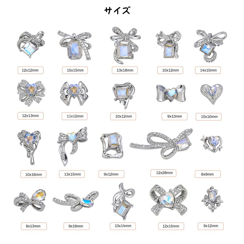 Sucodver Nail Parts, Ribbon, Stone, Bowknots, Rhinestones, 3D, Small, Large,