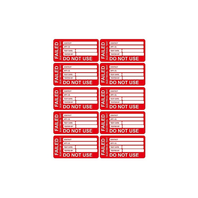 500pcs 2x1 Pass Pat Test Stickers with 50pcs Fail Portable