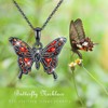 Freesloth Butterfly Necklaces for Women 925 Sterling Silver Red Opal