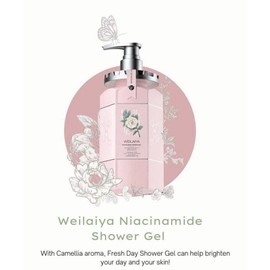 WEILAIYA Combo Duo Niacinamine WHITENING & Damask Rose Shower Gel 450mL ea+US