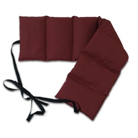 Lavendel-Leinsamen-Kissen 7-Kammer mit Band, 65x15 weinrot. Wärmekissen Körnerkissen, Rücken, Lende