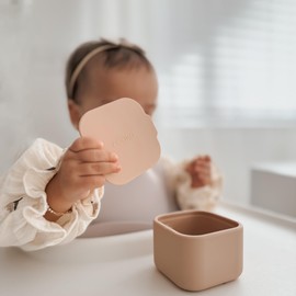 nouka Snack Container 2-Pack | Snack | Food Grade Silicone with Sealed compartment | Leaf/Fern