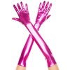 Music Legs 457 Glossy Metallic Long Gloves, Pink