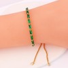 Jeolory Adjustable 14K Gold Plated Chain Emerald Rhinestone Stretch Charm