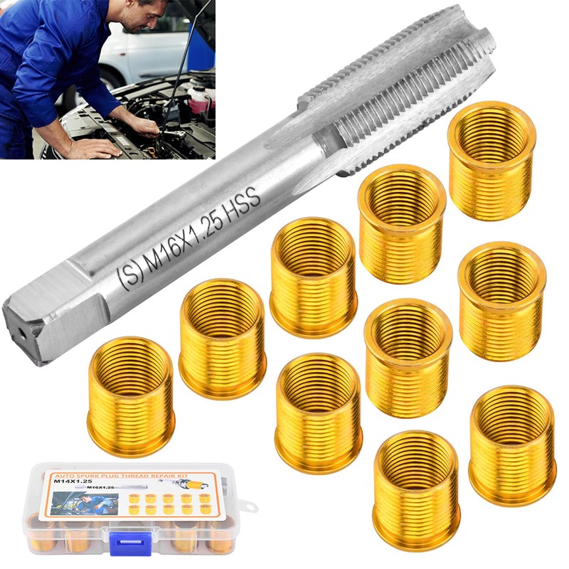 NINEFOX Spark Plug Thread Repair Kit M14x1.25, Thread Spark Plug