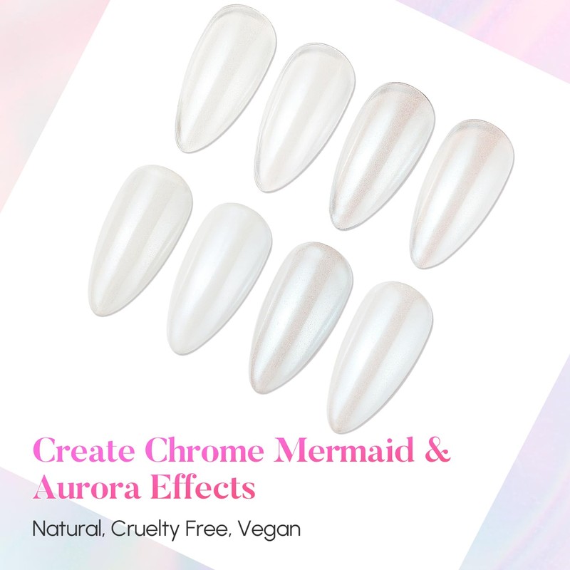 AIMEILI Pearl Effect Nail Powder 4 Farben Chrome Nägel Puder