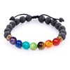 7 Chakra Adjustable Healing Bracelet with Stones, Volcanic Lava, Mala