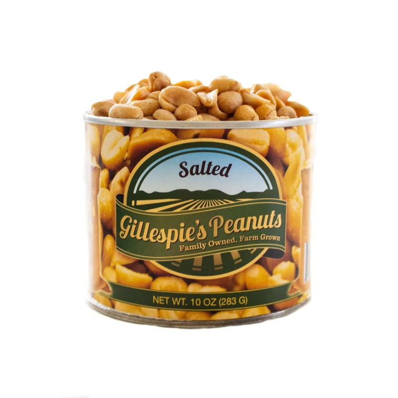 Salted 10oz cans Gillespie's Peanuts grown on our family farm!