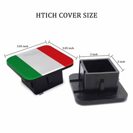 Beabes Italy Flag Hitch Covers 2 Inch National Italian Flag Trailer Hitch Cover Tube Plug Insert, Car Exterior Accessories, Receiver Tube Hitch Cover for Trucks RVs SUVs